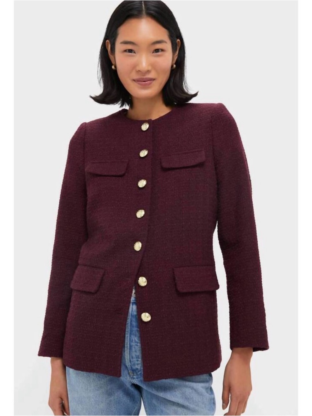 NWT Tuckernuck Pomander Place Jennings Jacket Winetasting Gold Buttons Size M